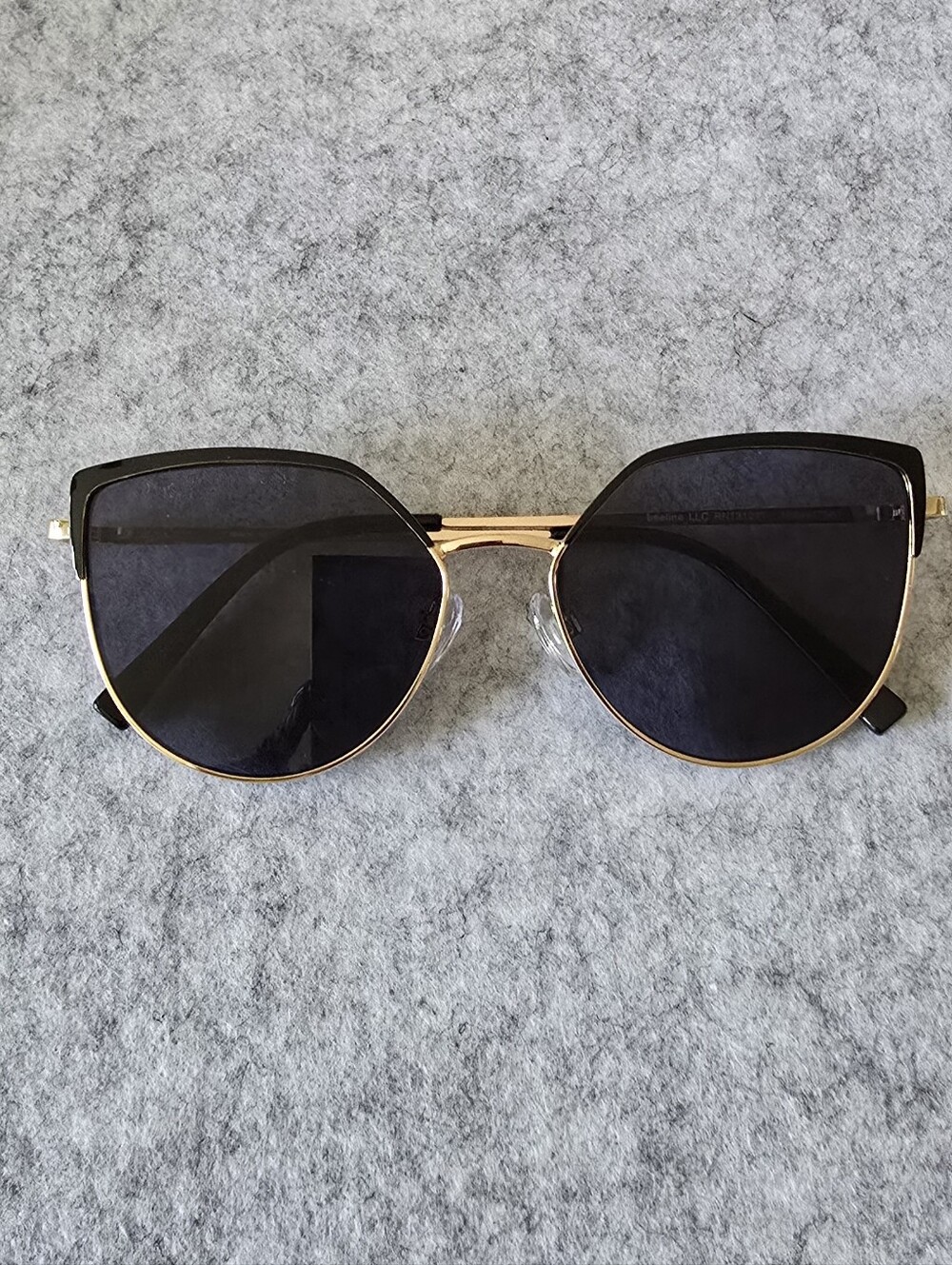 Gold Frame Black Lens Women's Sunglasses